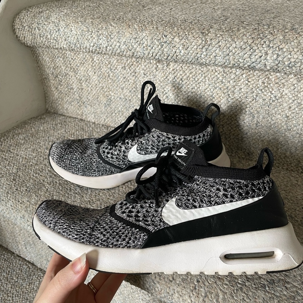 Nike Air Max Thea Ultra FK Athleisure Minimalist Sneakers Black White ‘Oreo’ 8.5 - Picture 5 of 12